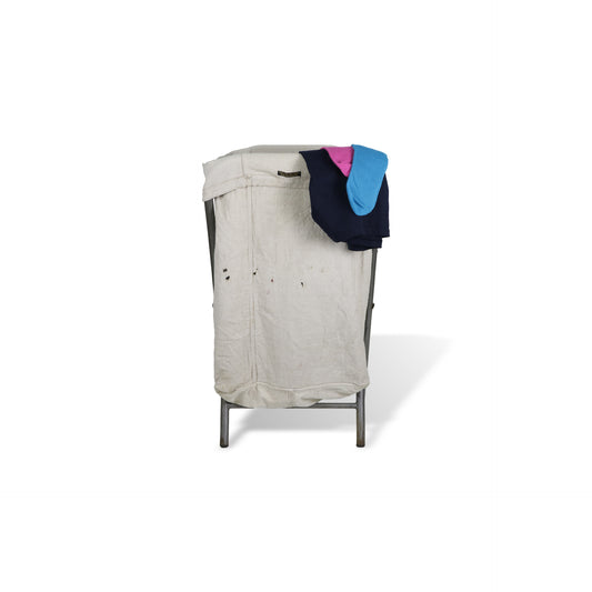 Vintage Folding Laundry Hamper | Off White