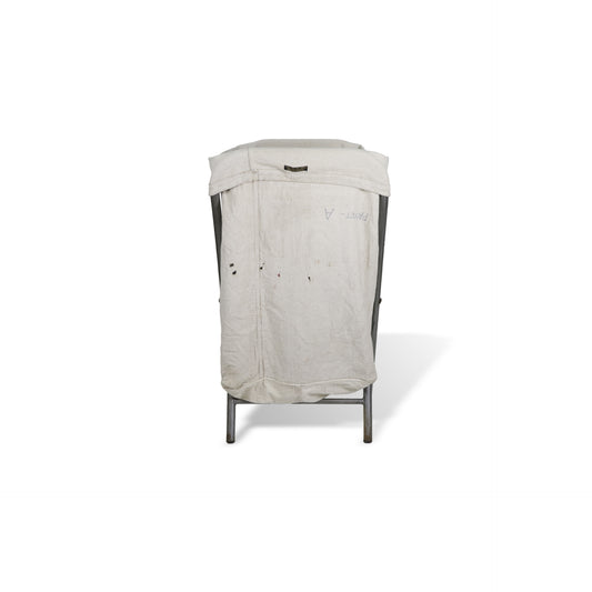 Vintage Folding Laundry Hamper | Off White
